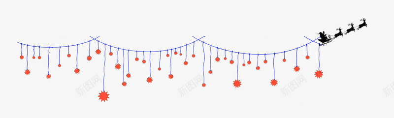 点缀装饰png免抠素材_88icon https://88icon.com 卡通装饰 圣诞节点缀装饰 红色点缀装饰 麋鹿拉圣诞老人剪影