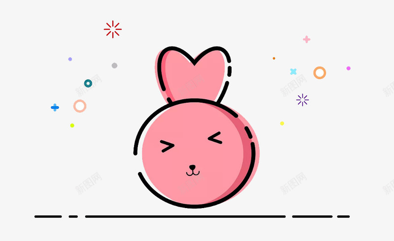 粉色的小兔子mbe风格png免抠素材_88icon https://88icon.com mbe风格 创意 动物 卡通手绘 可爱 微笑 粉色 长耳朵