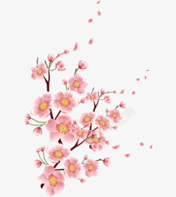 粉色中国风新年桃花素材
