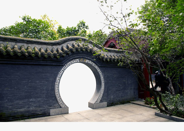 中式拱门园林建筑png免抠素材_88icon https://88icon.com 中国风建筑 中式拱门 园林 建筑 月亮门