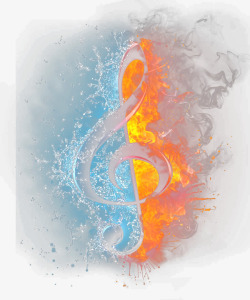 水火共济创意音符素材