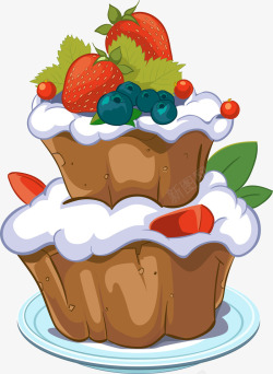 简约水果蛋糕卡通手绘水果蛋糕高清图片