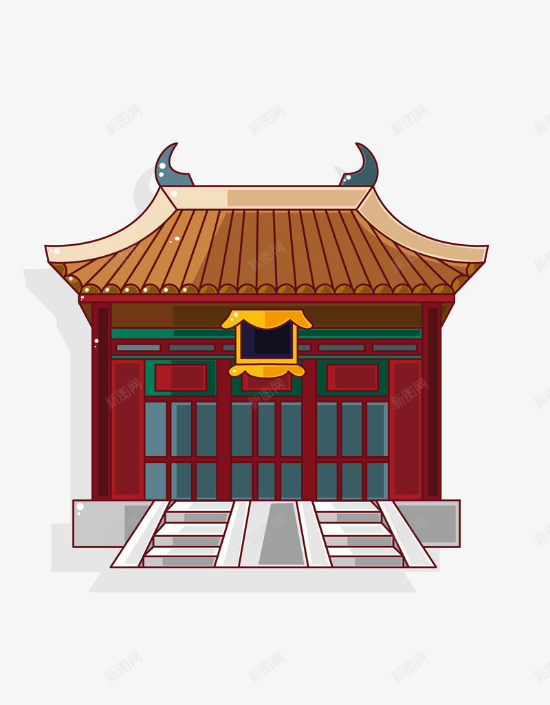 手绘卡通中国风古建筑png免抠素材_88icon https://88icon.com 中国风 动画 古典建筑 古建筑 建筑 房屋 游戏 游戏背景 红色房子 装饰