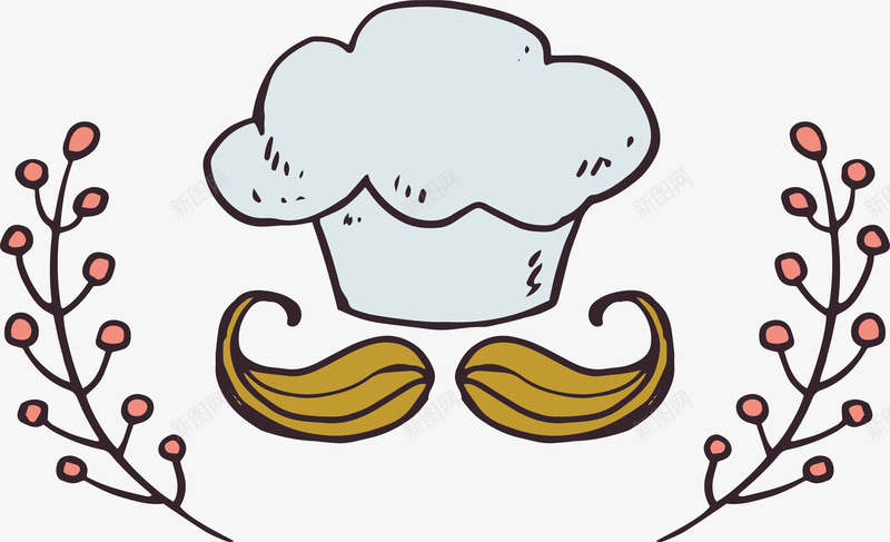 烹饪帽子胡子标签png免抠素材_88icon https://88icon.com 厨师帽 厨师帽子 厨师标签 小胡子 烹饪标签 矢量png