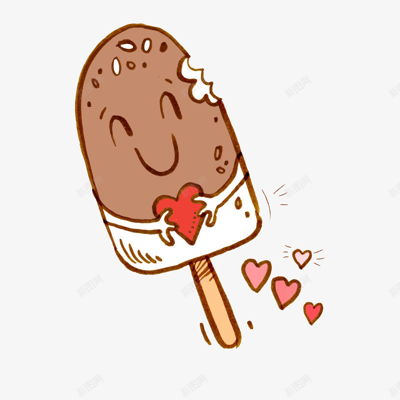 彩绘夏季雪糕卡片png免抠素材_88icon https://88icon.com 卡通冰棒 可爱表情 夏季雪糕 手绘冰棍 手绘雪糕