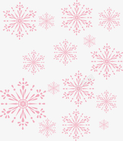 暖冬圣诞粉红雪花花纹矢量图素材