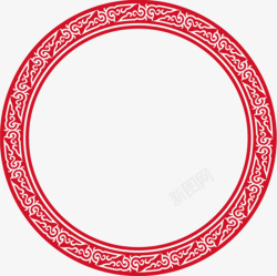 春节纹理素材红色中国风花纹圆圈高清图片
