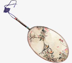 中国风复古花纹扇子素材