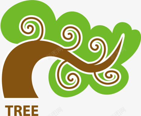 彩色枫叶树环保创意装饰树图标图标