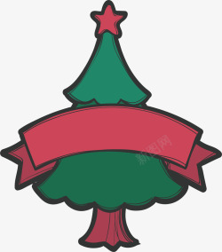 圣诞树标题框素材