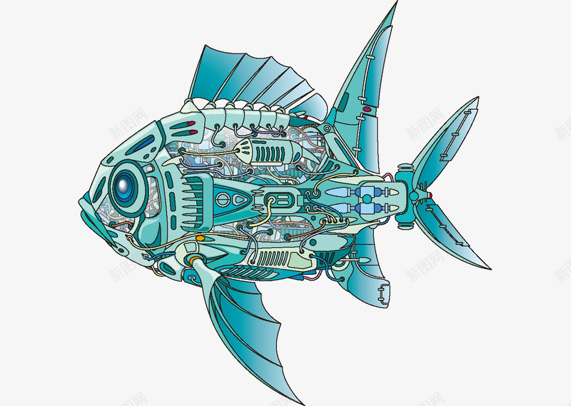 机械鱼png免抠素材_88icon https://88icon.com 创意 机械壁纸 机械鱼 科学 科技 蓝色 鱼