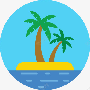 icon返回孤岛扁平化图标图标