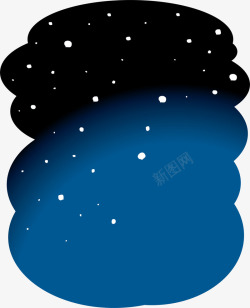 冬季蓝色星空背景素材