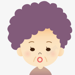 紫色卷发女人卡通图素材