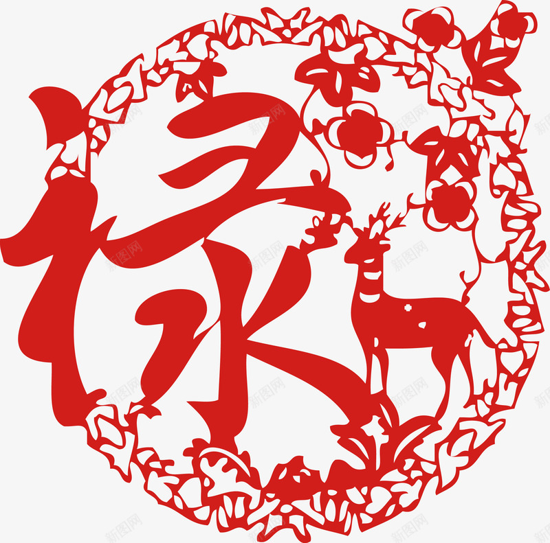 花边禄字剪纸新年春节元旦窗花png免抠素材_88icon https://88icon.com 元旦 元旦新年 剪纸 新年 新年元旦 春节 窗花 花边 花边禄字剪纸新年春节元旦窗花梅花矢量素材图片