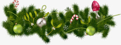 手绘绿色植物圣诞节装饰素材