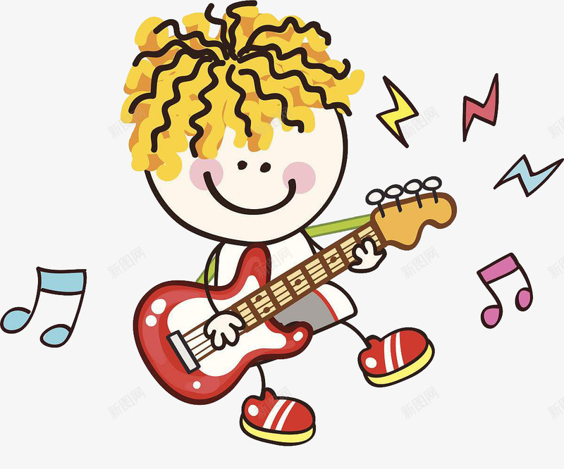 弹吉他的小男孩png免抠素材_88icon https://88icon.com 卡通手绘 吉他 小男孩 弹吉他的人 热爱音乐 简笔画
