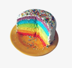 手工巧克力彩虹蛋糕片高清图片