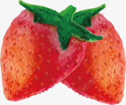 草莓水彩水果背景素材