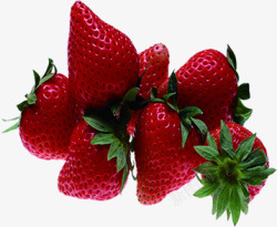 深红色新鲜草莓中秋素材