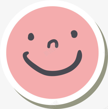 微信表情包手绘粉色笑脸图标矢量图图标