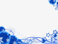 蓝色球蓝色星星圣诞装饰素材