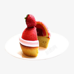 法式草莓小甜食素材