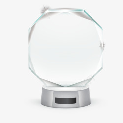 玻璃奖座3D奖杯高清图片