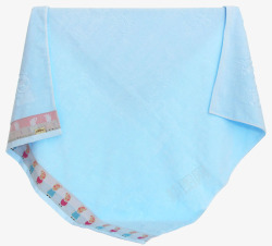 蓝色新生婴儿超柔软吸水纯棉浴巾素材