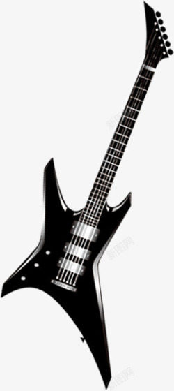 KTV元素黑色线条吉他素材