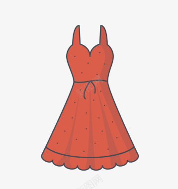 红色长裙可爱服饰图标图标