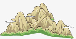 假山绘画手绘地图中的假山绘画高清图片
