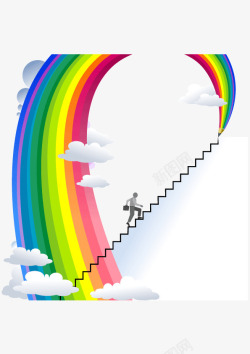 彩虹云朵装饰图案素材