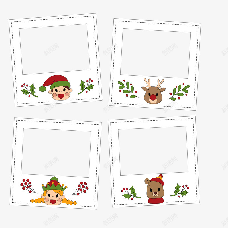 可爱圣诞节相片边框png免抠素材_88icon https://88icon.com 卡通 可爱 圣诞节 手绘 相片 装饰边框