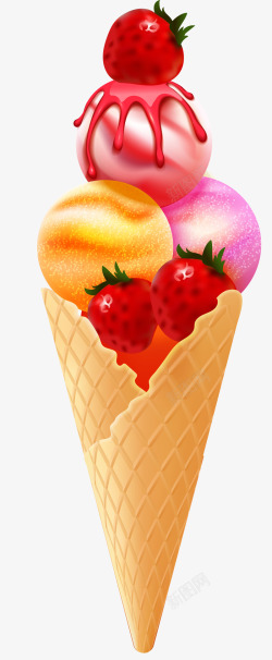 彩色美味冰淇淋素材