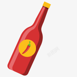 酱料瓶子卡通辣椒酱的瓶子矢量图高清图片
