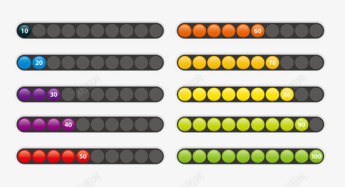 彩色圆球长条缓冲加载程序图标图标