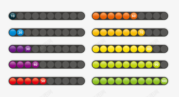 进度条游戏彩色圆球长条缓冲加载程序图标图标