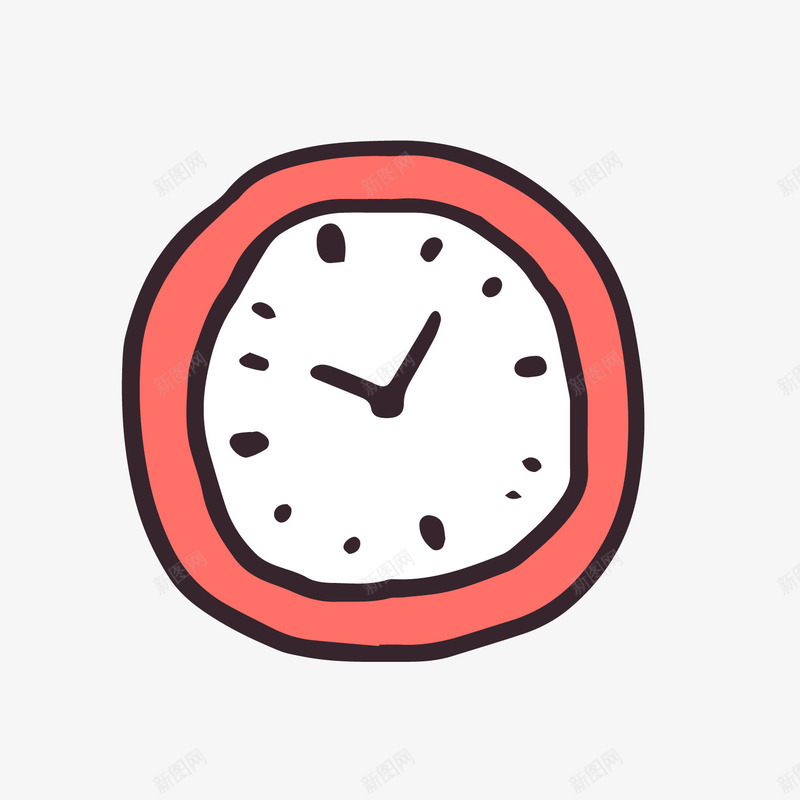 红色时钟装饰png免抠素材_88icon https://88icon.com 卡通挂钟 时钟 红色时钟 背景装饰