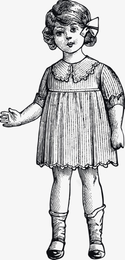 手绘欧洲中世纪女孩矢量图素材