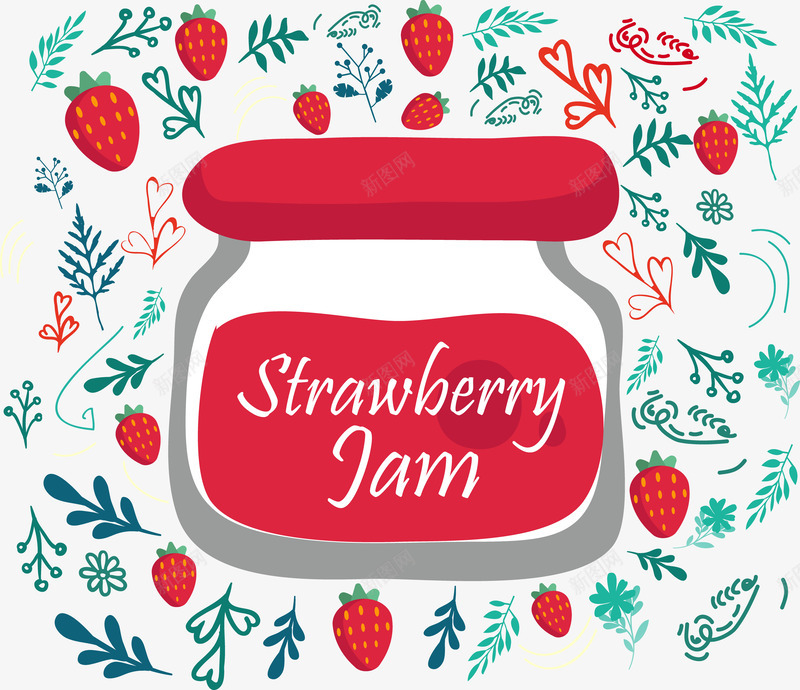 卡通草莓草莓酱png免抠素材_88icon https://88icon.com 卡通 植物 水果 瓶子 瓶盖 红色 草莓 草莓酱