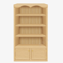 木制书柜矢量图素材