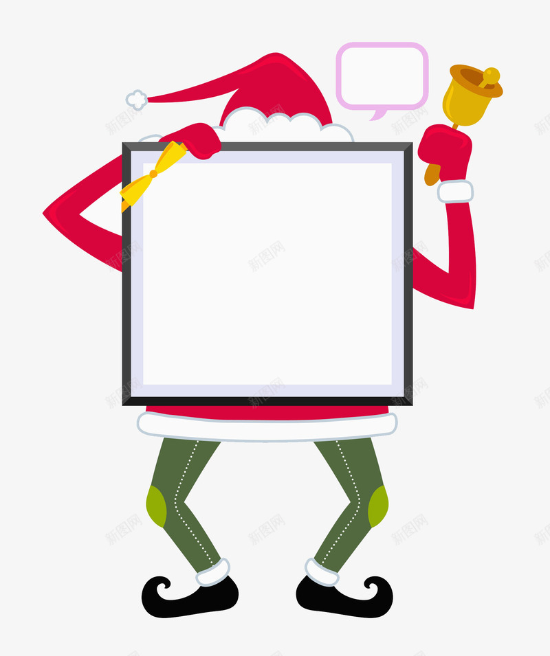 创意文字书写框png免抠素材_88icon https://88icon.com 书写白板 创意文字框 卡通平面 圣诞老人 手绘 提示板 文字框