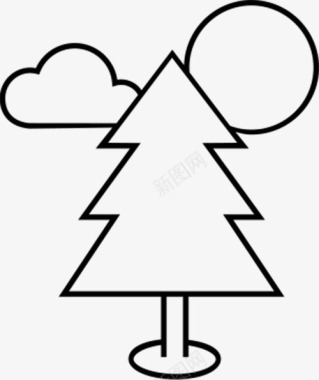 圣诞贺卡简笔画圣诞树图标图标
