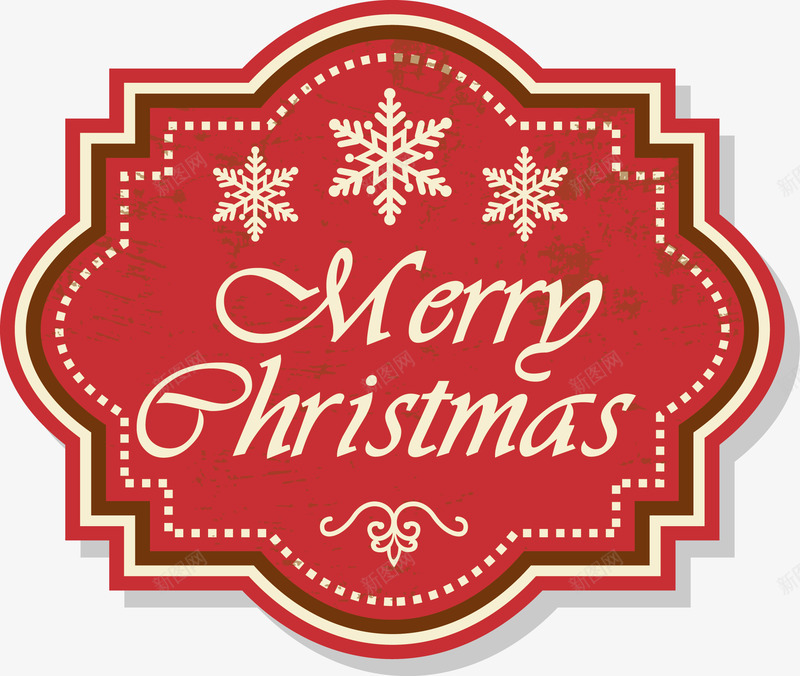 复古圣诞节主题元素矢量图ai免抠素材_88icon https://88icon.com 复古元素圣诞节主题手绘图案标签花纹邮票雪花 矢量图