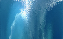 蓝色海水模糊海浪素材