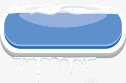 冰雪按钮素材蓝色立体按钮矢量图高清图片