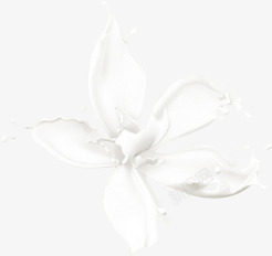 白色牛奶墨迹花朵素材
