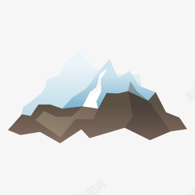 雪山灰色渐变山峰元素矢量图图标图标