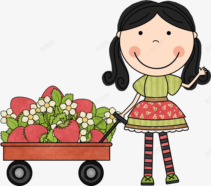 摘草莓的小女孩png免抠素材_88icon https://88icon.com 一堆草莓 卡通小女孩 可爱儿童插画 可爱卡通 可爱卡通女孩 小女孩 摘草莓的女生 草莓